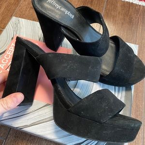 Jeffery Campbell Adriana black suede heel